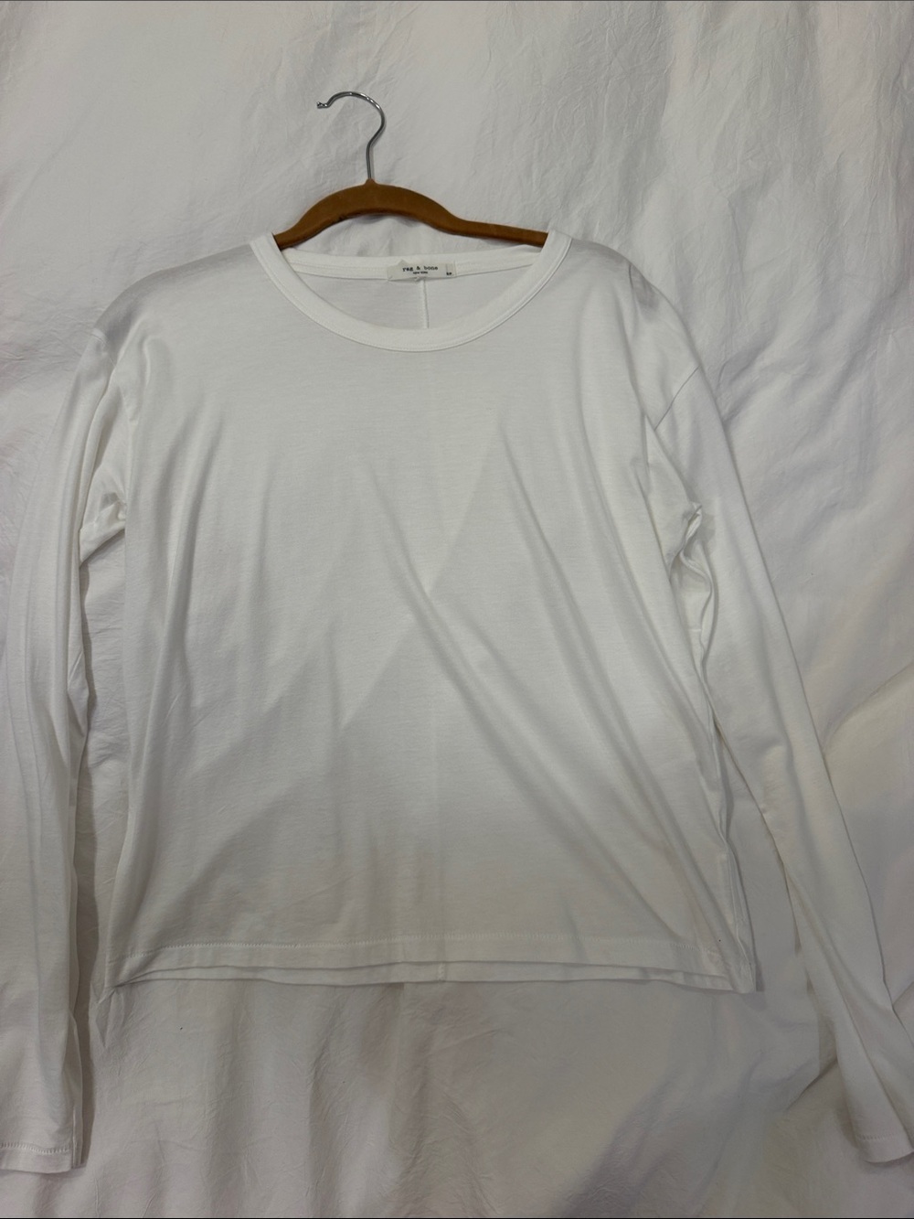 rag & bone Women's White Long-Sleeve Crew Tee